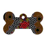 Aboriginal Art - Meeting Places Dog Tag Bone (One Side) Front