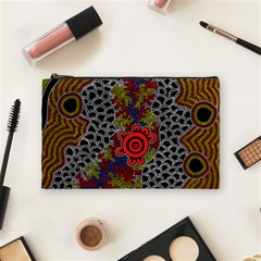 Aboriginal Art - Meeting Places Cosmetic Bag (medium)  by hogartharts