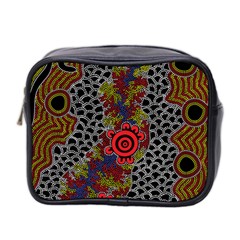 Aboriginal Art - Meeting Places Mini Toiletries Bag 2-side by hogartharts