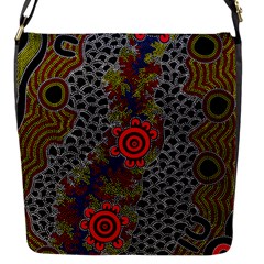 Aboriginal Art - Meeting Places Flap Messenger Bag (s) by hogartharts