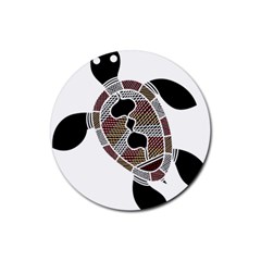 Aboriginal Art - Untitled Rubber Round Coaster (4 Pack)  by hogartharts