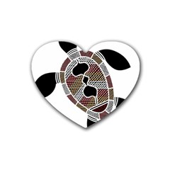 Aboriginal Art - Untitled Heart Coaster (4 Pack)  by hogartharts