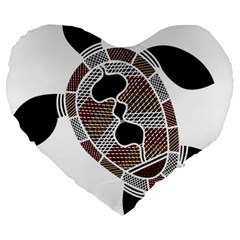 Aboriginal Art - Untitled Large 19  Premium Heart Shape Cushions