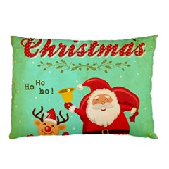 Vintage Merry Christmas Daning Santa And Reindeer Pillow Case