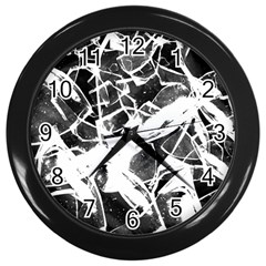 Broken Glass  Wall Clocks (black) by berwies