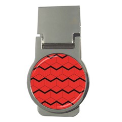 Red Box Pattern Money Clips (round) 