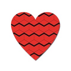 Red Box Pattern Heart Magnet by berwies