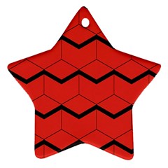 Red Box Pattern Star Ornament (two Sides)