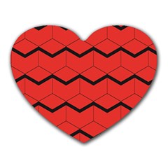 Red Box Pattern Heart Mousepads by berwies