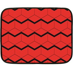 Red Box Pattern Double Sided Fleece Blanket (mini)  by berwies