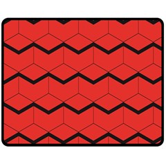 Red Box Pattern Fleece Blanket (medium) 