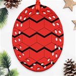 red box pattern Oval Filigree Ornament (Two Sides) Back