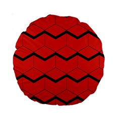 Red Box Pattern Standard 15  Premium Round Cushions