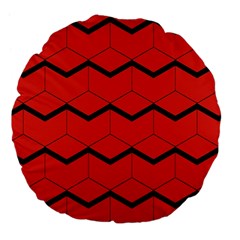 Red Box Pattern Large 18  Premium Flano Round Cushions by berwies