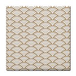 art deco,japanese fan pattern, gold,white,vintage,chic,elegant,beautiful,shell pattern, modern,trendy Tile Coasters Front