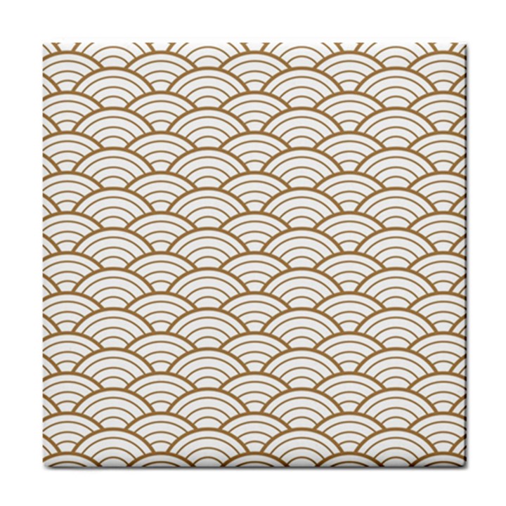 art deco,japanese fan pattern, gold,white,vintage,chic,elegant,beautiful,shell pattern, modern,trendy Tile Coasters