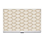 art deco,japanese fan pattern, gold,white,vintage,chic,elegant,beautiful,shell pattern, modern,trendy Business Card Holders Front