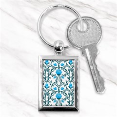 Art Nouveau, Art Deco, Floral,vintage,blue,green,white,beautiful,elegant,chic,modern,trendy,belle Époque Key Chains (rectangle)  by NouveauDesign