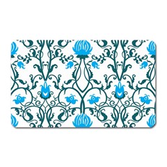 Art Nouveau, Art Deco, Floral,vintage,blue,green,white,beautiful,elegant,chic,modern,trendy,belle Époque Magnet (rectangular) by NouveauDesign