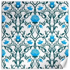 Art Nouveau, Art Deco, Floral,vintage,blue,green,white,beautiful,elegant,chic,modern,trendy,belle Époque Canvas 16  X 16   by NouveauDesign