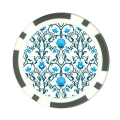 Art Nouveau, Art Deco, Floral,vintage,blue,green,white,beautiful,elegant,chic,modern,trendy,belle Époque Poker Chip Card Guard by NouveauDesign