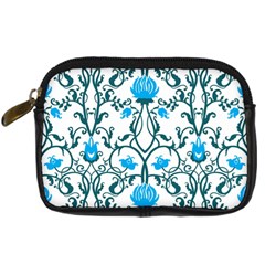 Art Nouveau, Art Deco, Floral,vintage,blue,green,white,beautiful,elegant,chic,modern,trendy,belle Époque Digital Camera Cases by NouveauDesign