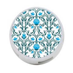 Art Nouveau, Art Deco, Floral,vintage,blue,green,white,beautiful,elegant,chic,modern,trendy,belle Époque 4-port Usb Hub (one Side) by NouveauDesign