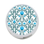 Art nouveau, art deco, floral,vintage,blue,green,white,beautiful,elegant,chic,modern,trendy,belle époque 4-Port USB Hub (Two Sides)  Front