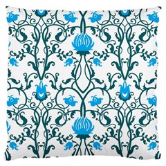 Art Nouveau, Art Deco, Floral,vintage,blue,green,white,beautiful,elegant,chic,modern,trendy,belle Époque Large Cushion Case (two Sides) by NouveauDesign