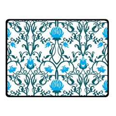 Art Nouveau, Art Deco, Floral,vintage,blue,green,white,beautiful,elegant,chic,modern,trendy,belle Époque Double Sided Fleece Blanket (small)  by NouveauDesign