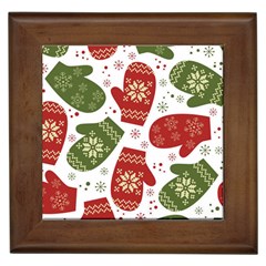 Winter Snow Mittens Framed Tiles by allthingseveryone