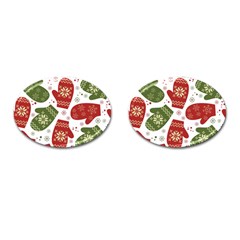 Winter Snow Mittens Cufflinks (oval) by allthingseveryone