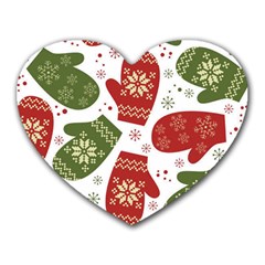 Winter Snow Mittens Heart Mousepads by allthingseveryone