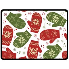 Winter Snow Mittens Fleece Blanket (large)  by allthingseveryone