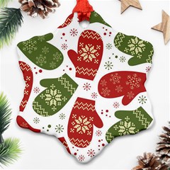 Winter Snow Mittens Snowflake Ornament (two Sides) by allthingseveryone