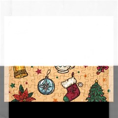 Cute Vintage Christmas Pattern Rectangular Jigsaw Puzzl by allthingseveryone