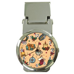 Cute Vintage Christmas Pattern Money Clip Watches by allthingseveryone