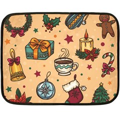 Cute Vintage Christmas Pattern Fleece Blanket (mini) by allthingseveryone