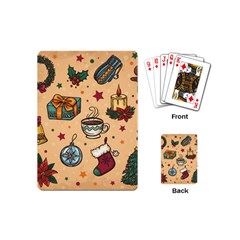 Cute Vintage Christmas Pattern Playing Cards (mini) 