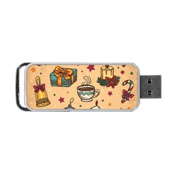 Cute Vintage Christmas Pattern Portable Usb Flash (two Sides) by allthingseveryone