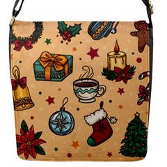 Cute Vintage Christmas Pattern Flap Messenger Bag (s) by allthingseveryone