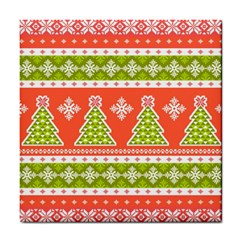 Christmas Tree Ugly Sweater Pattern Tile Coasters by allthingseveryone