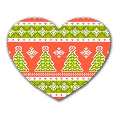 Christmas Tree Ugly Sweater Pattern Heart Mousepads by allthingseveryone