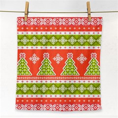 Christmas Tree Ugly Sweater Pattern Face Towel by allthingseveryone