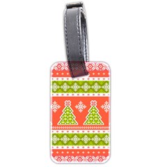 Christmas Tree Ugly Sweater Pattern Luggage Tags (two Sides) by allthingseveryone