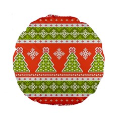 Christmas Tree Ugly Sweater Pattern Standard 15  Premium Round Cushions by allthingseveryone