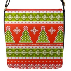 Christmas Tree Ugly Sweater Pattern Flap Messenger Bag (s) by allthingseveryone