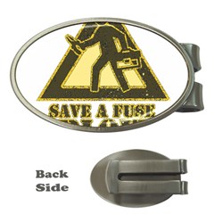 Save A Fuse Blow An Electrician Money Clips (oval)  by FunnyShirtsAndStuff