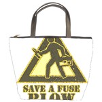 Save a fuse blow an electrician Bucket Bags Front