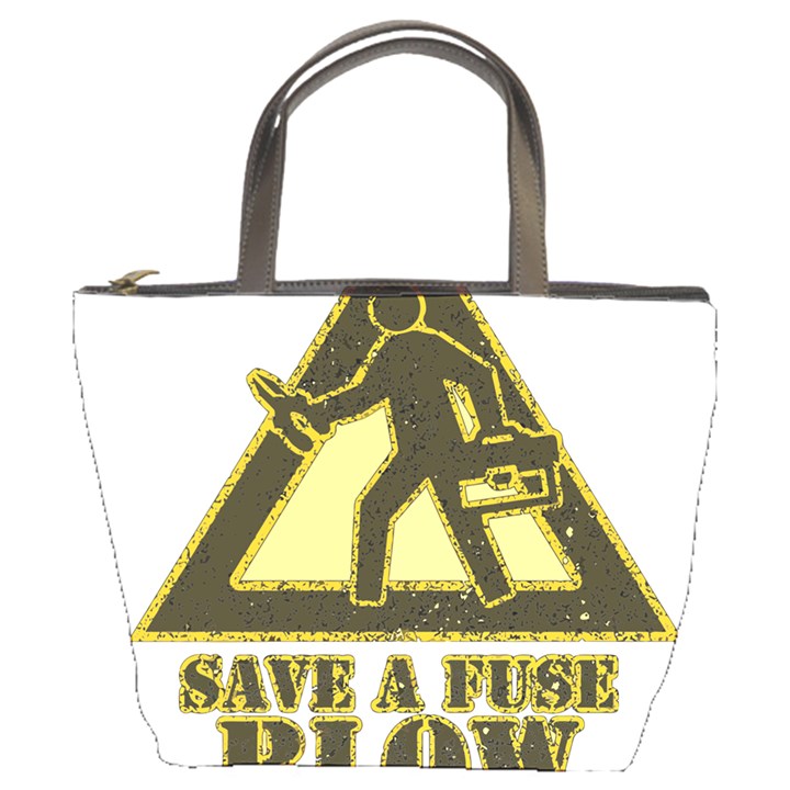 Save a fuse blow an electrician Bucket Bags